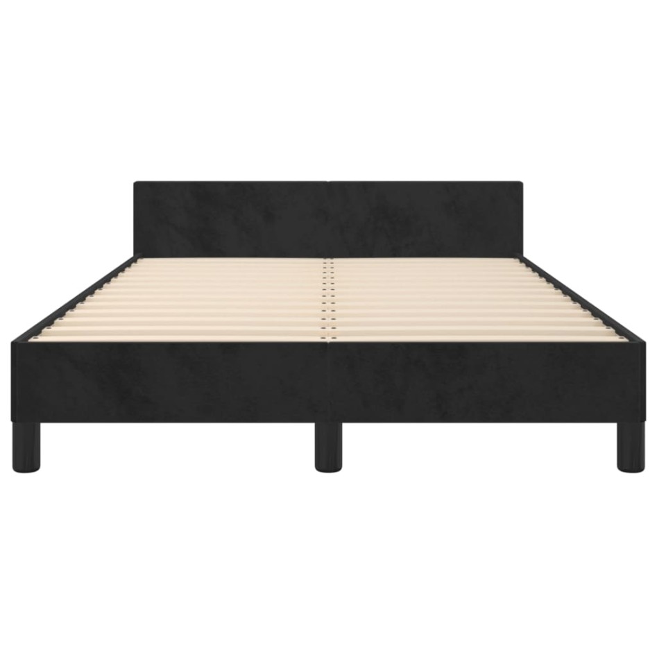 Estructura de cama sin colchón terciopelo negro 120x190