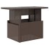 Mesa de jardín superficie vidrio ratán PE marrón 100x55x73