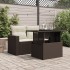 Mesa de jardín superficie vidrio ratán PE marrón 100x55x73