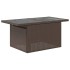 Mesa de jardín superficie vidrio ratán PE marrón 100x55x73