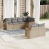Set sofás de jardín 7 piezas y cojines ratán sintético