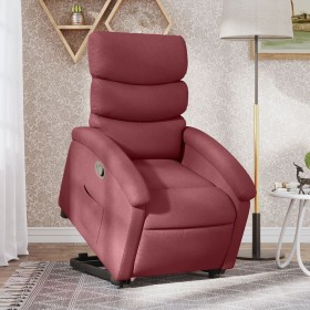 Sillón reclinable elevable tela rojo