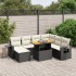 Set de sofás de jardín 8 piezas y cojines ratán sintético