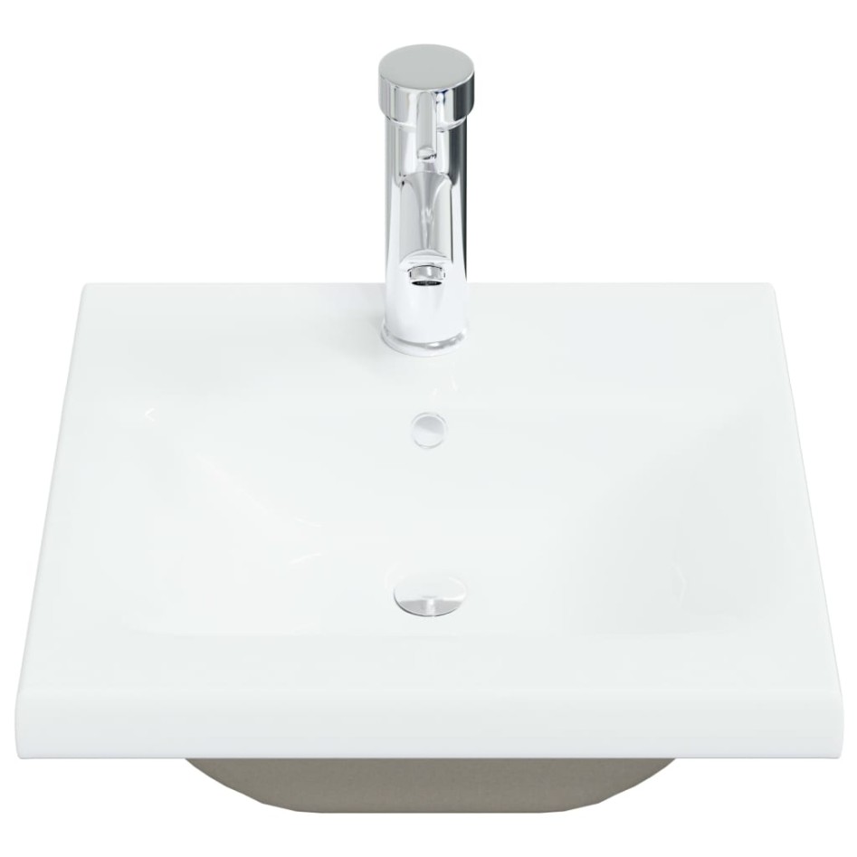 Lavabo empotrado con grifo cerámica blanco 42x39x18