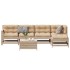 Juego de muebles de jardín 6 pzas y cojines madera maciza