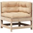 Juego de muebles de jardín 6 pzas y cojines madera maciza