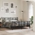 Estructura cama sin colchón con estribo metal negro 150x200