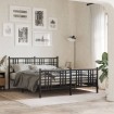 Estructura cama sin colchón con estribo metal negro 150x200 cm