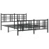Estructura cama sin colchón con estribo metal negro 150x200