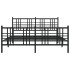 Estructura cama sin colchón con estribo metal negro 150x200