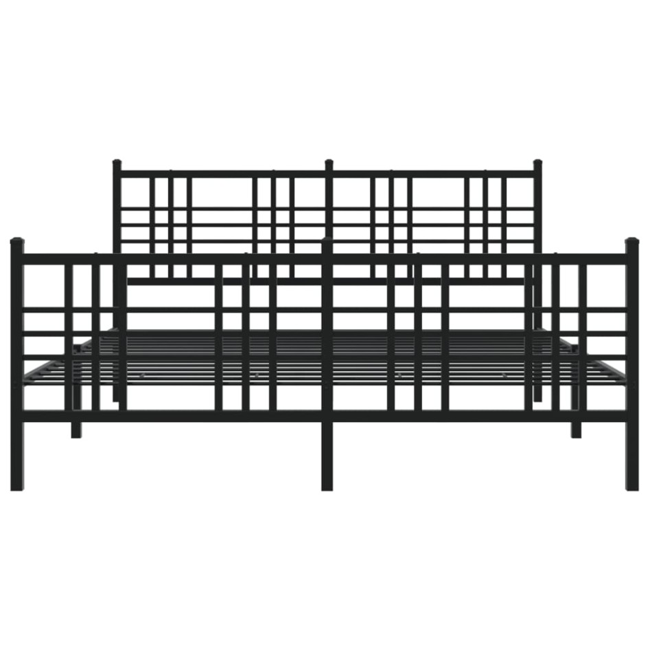 Estructura cama sin colchón con estribo metal negro 150x200