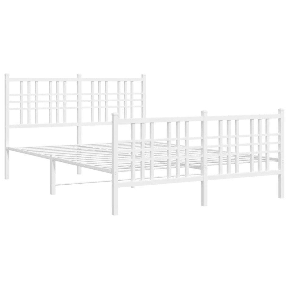 Estructura cama sin colchón con estribo metal blanco 140x200