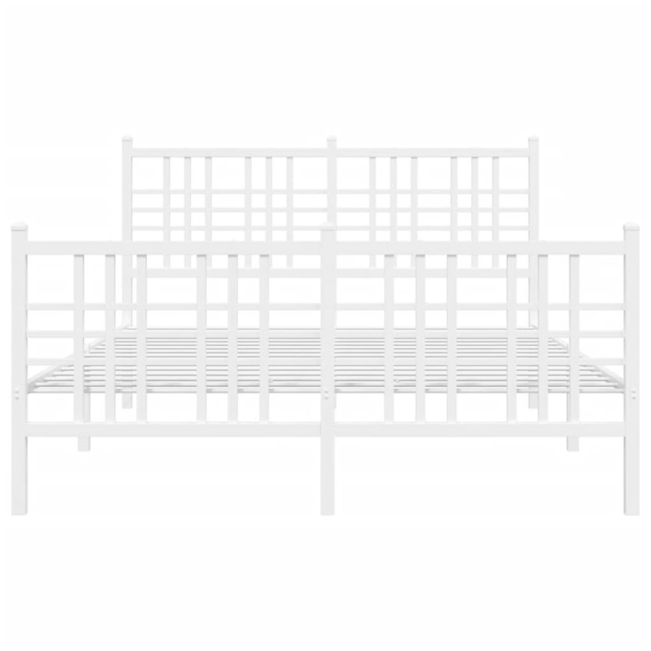 Estructura cama sin colchón con estribo metal blanco 140x200