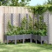 Jardinera con enrejado PP azul gris 160x120x142 cm