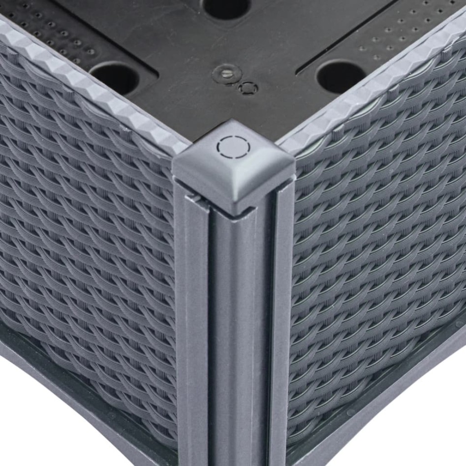 Jardinera con enrejado PP azul gris 160x120x142