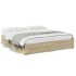 Cama con cajones madera ingeniería roble Sonoma 200x200