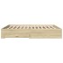Cama con cajones madera ingeniería roble Sonoma 200x200