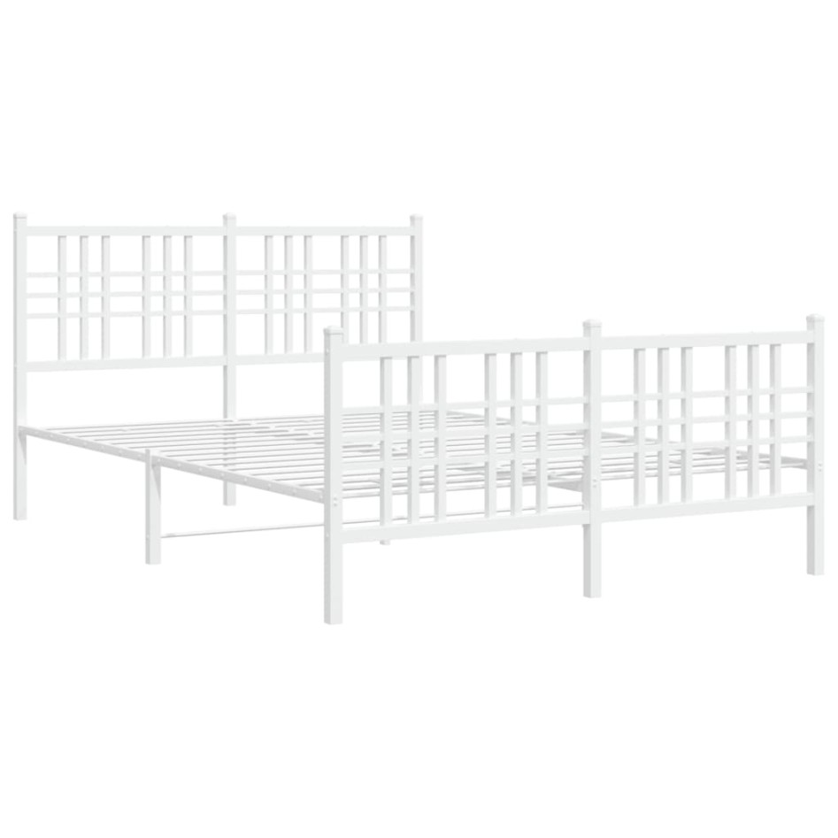 Estructura cama sin colchón con estribo metal blanco 137x190