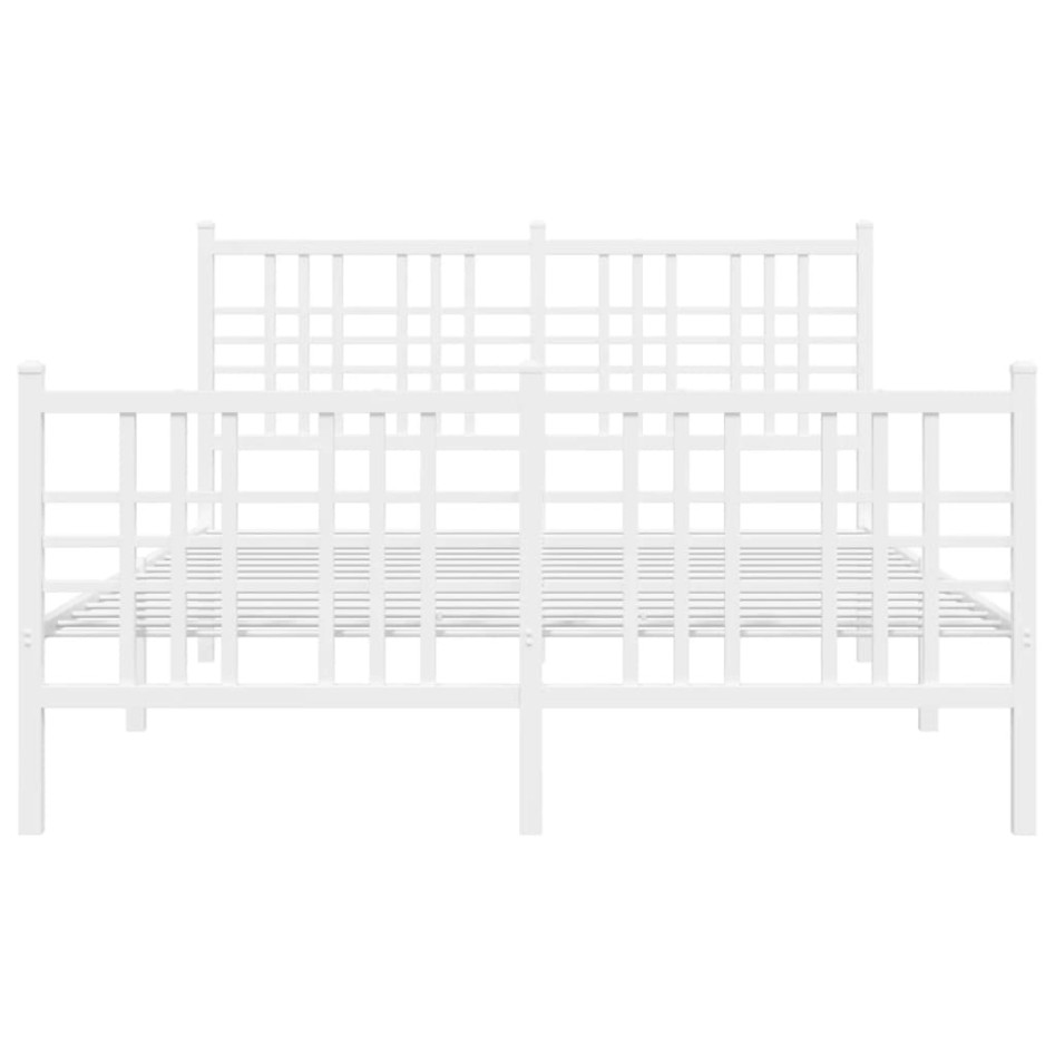 Estructura cama sin colchón con estribo metal blanco 137x190