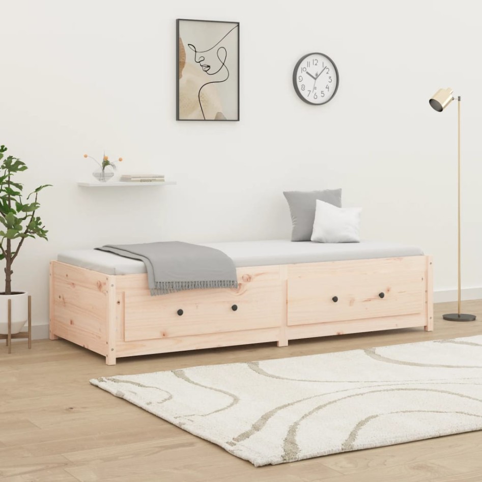Sofá cama de madera maciza de pino 75x190