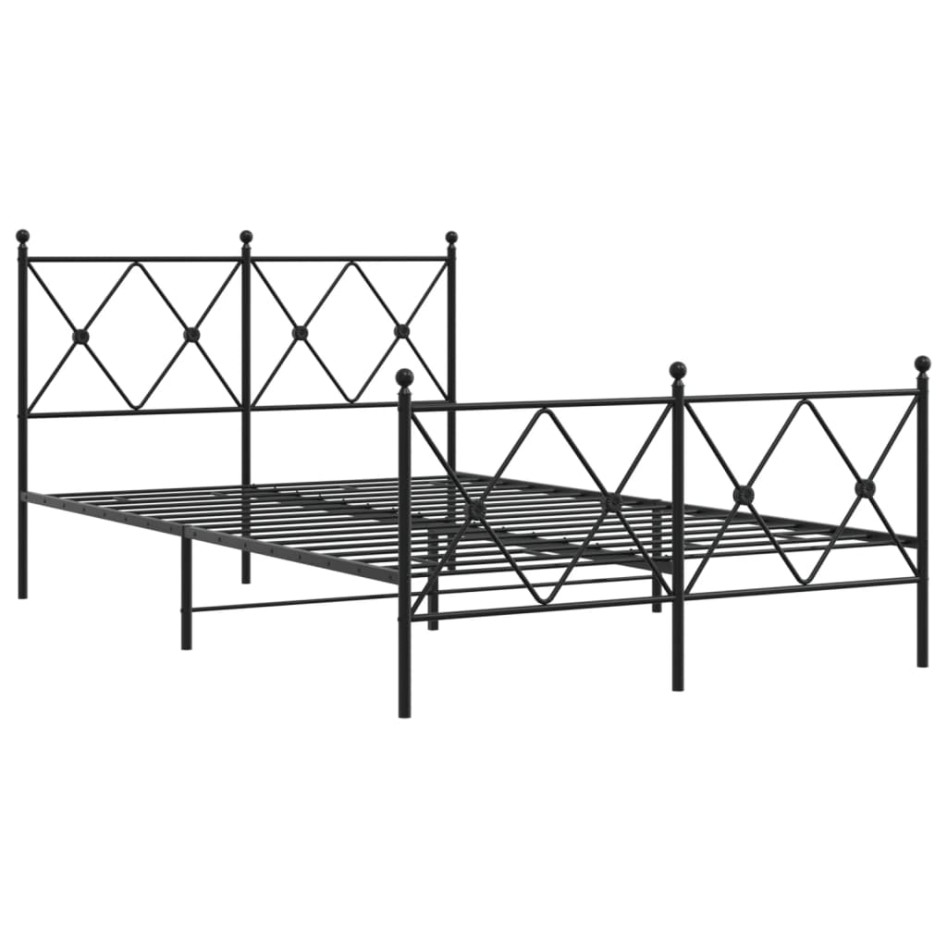 Estructura cama sin colchón con estribo metal negro 120x200