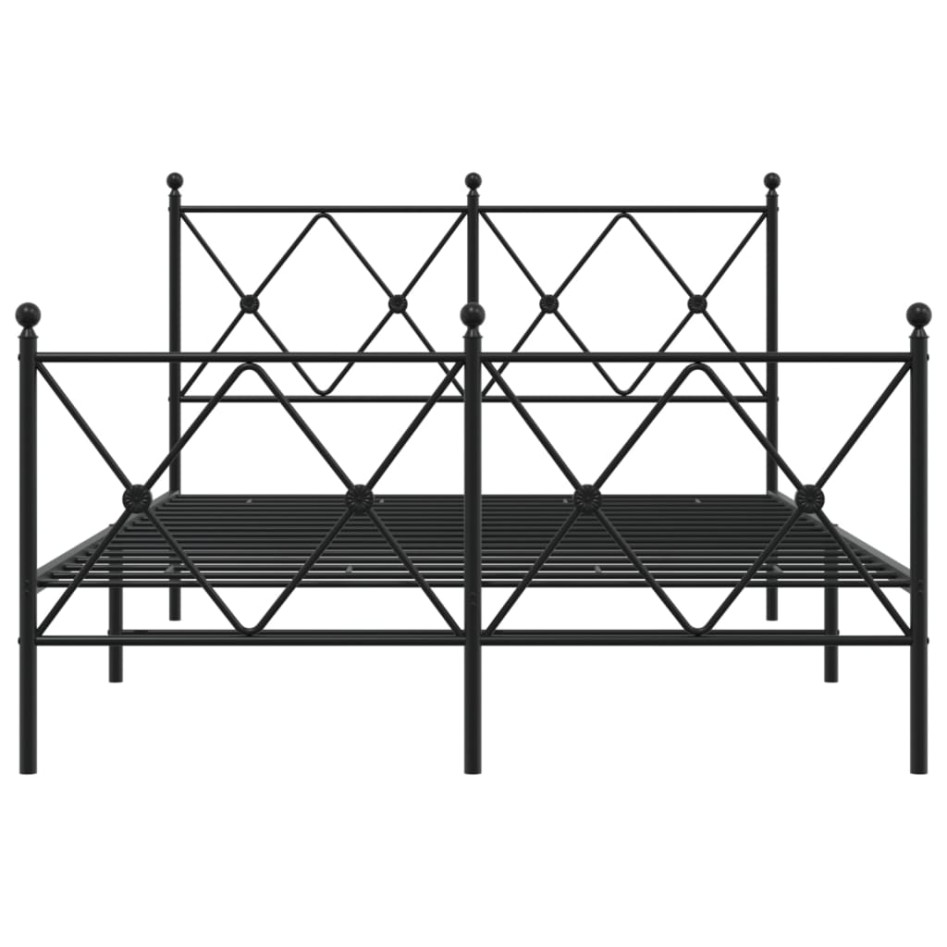 Estructura cama sin colchón con estribo metal negro 120x200