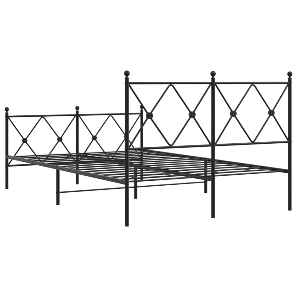 Estructura cama sin colchón con estribo metal negro 120x200