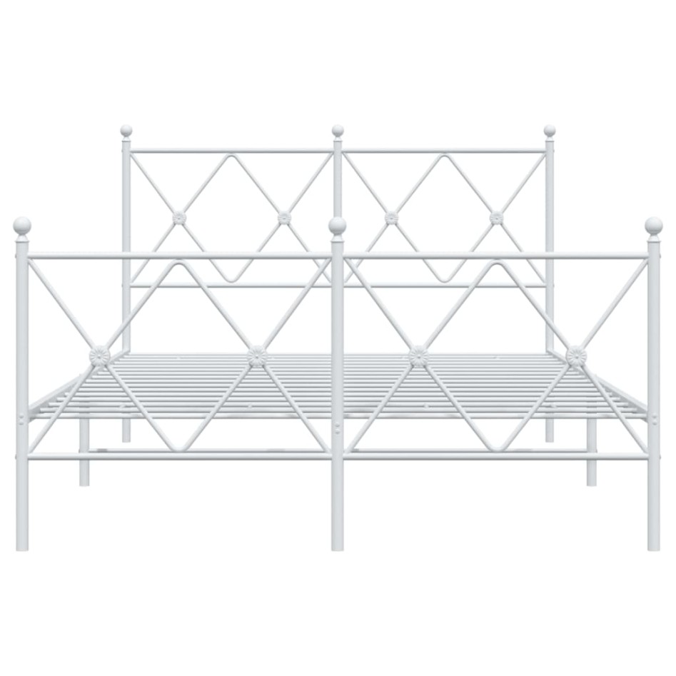 Estructura cama sin colchón con estribo metal blanco 120x190