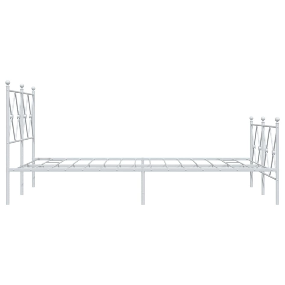 Estructura cama sin colchón con estribo metal blanco 120x190