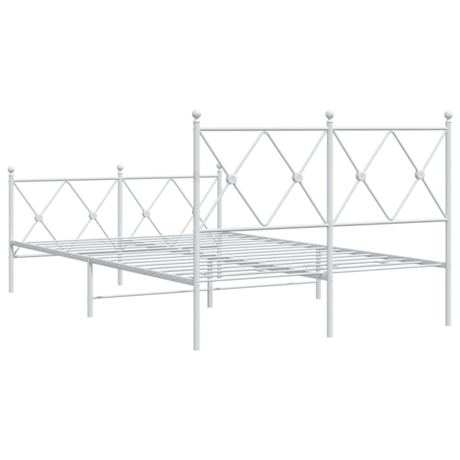 Estructura cama sin colchón con estribo metal blanco 120x190