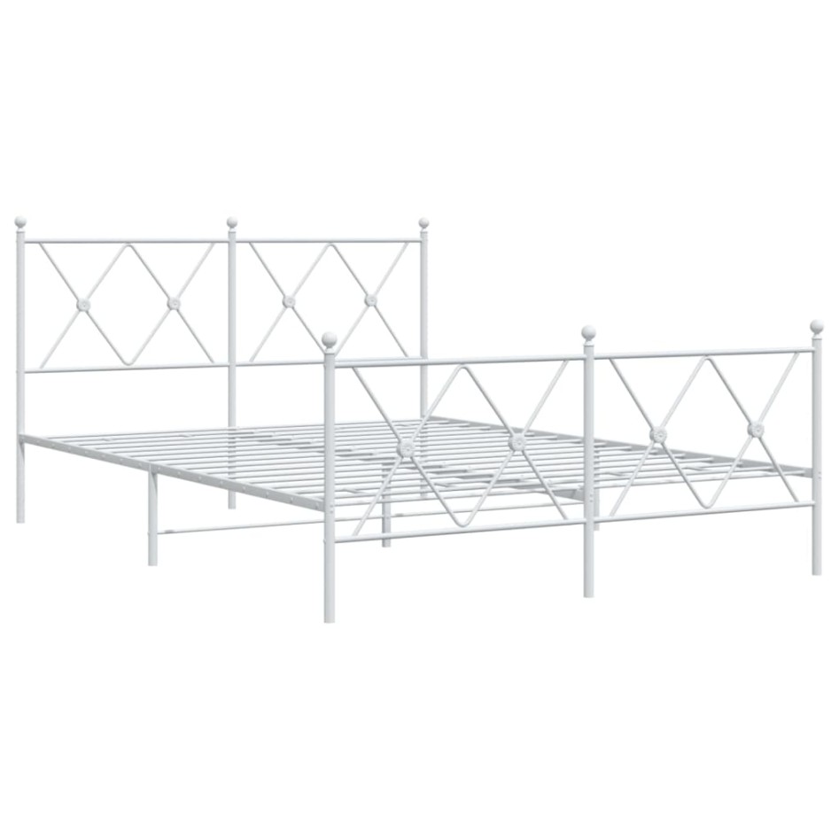 Estructura cama sin colchón con estribo metal blanco 140x200