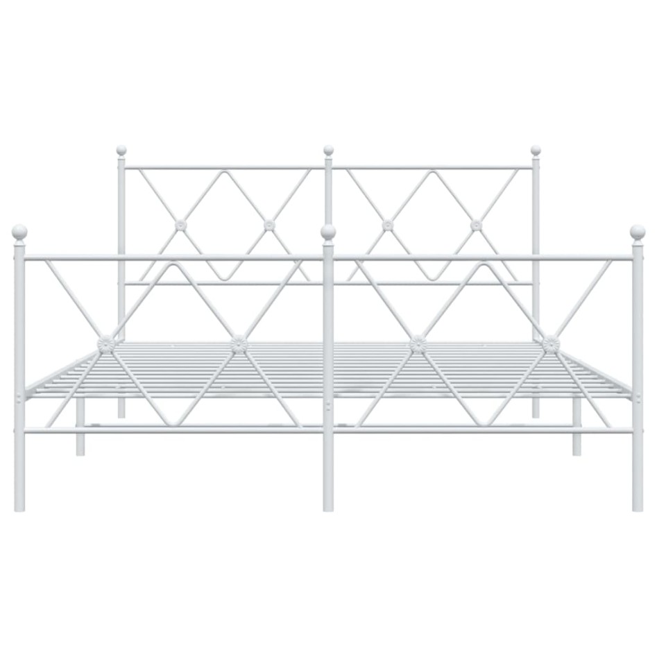 Estructura cama sin colchón con estribo metal blanco 140x200