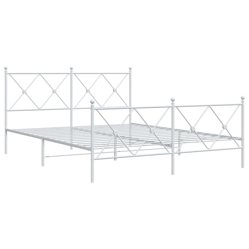 Estructura cama sin colchón con estribo metal blanco 160x200
