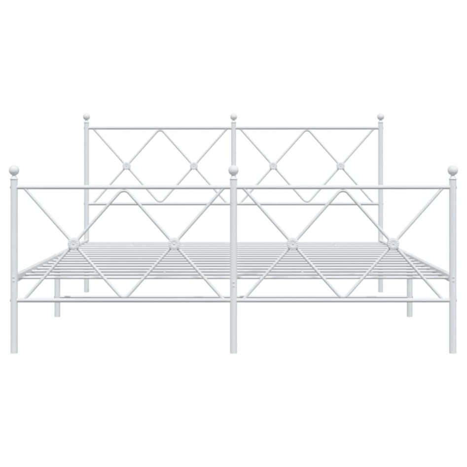 Estructura cama sin colchón con estribo metal blanco 160x200