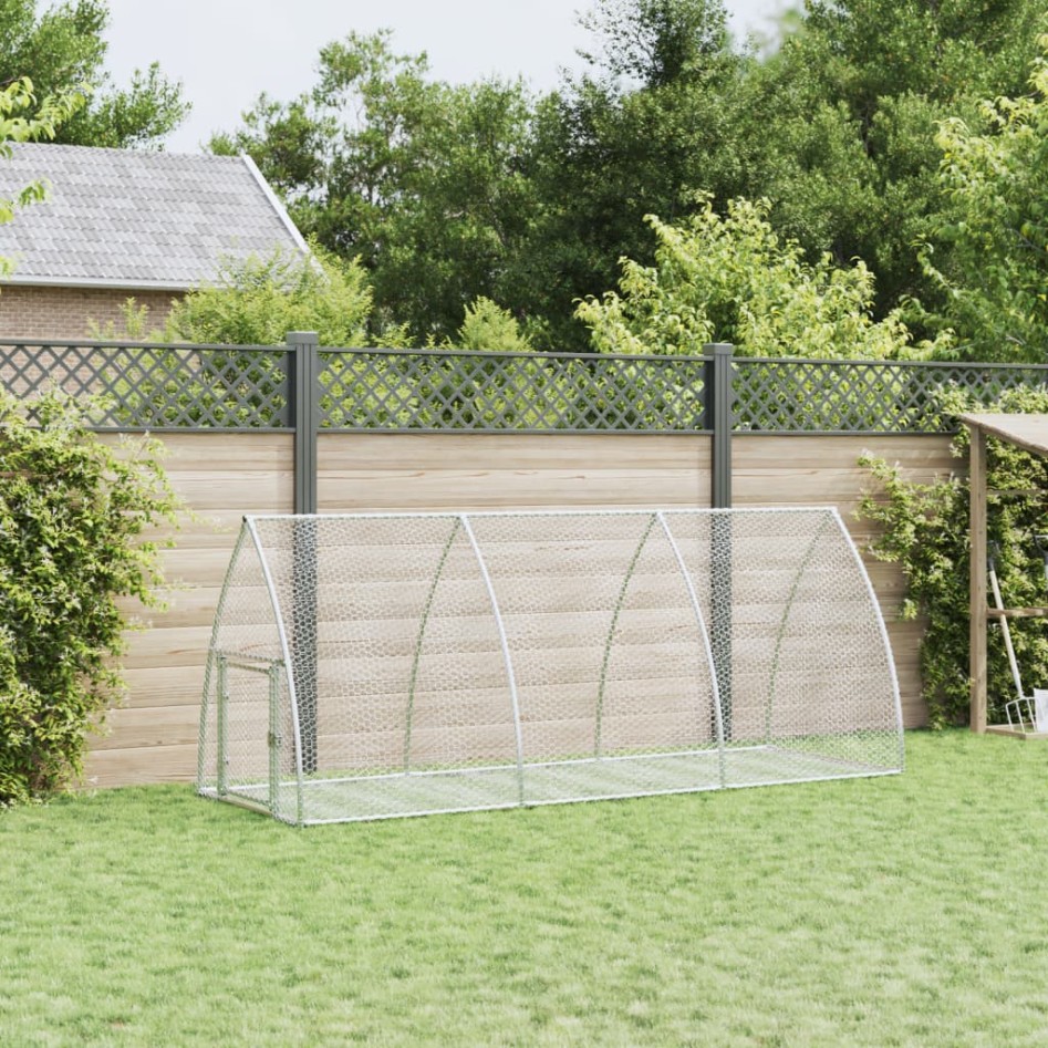 Conejera acero galvanizado plateado 300x105x120