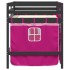 Cama alta para niños con cortinas madera pino rosa 80x200