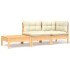 Muebles de jardín 3 piezas madera maciza pino con cojines