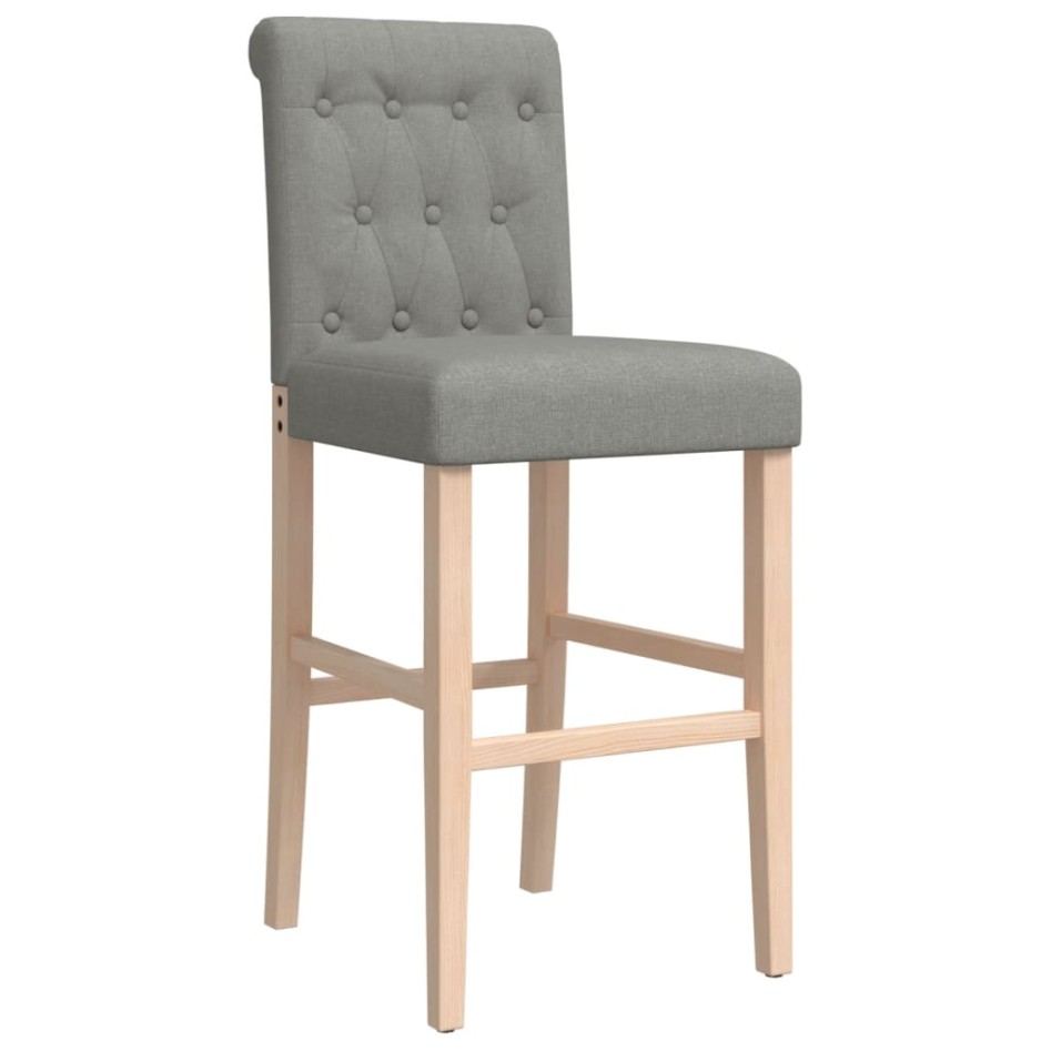 Taburetes altos 2 uds madera maciza de caucho y