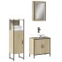 Set de muebles de baño 3 pzas madera contrachapada roble