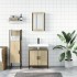 Set de muebles de baño 3 pzas madera contrachapada roble