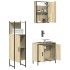 Set de muebles de baño 3 pzas madera contrachapada roble