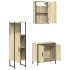 Set de muebles de baño 3 pzas madera contrachapada roble