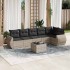 Set de sofás de jardín 7 pzas con cojines ratán PE gris