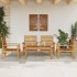 Juego de muebles de jardín 5 pzas madera maciza de