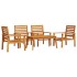 Juego de muebles de jardín 5 pzas madera maciza de