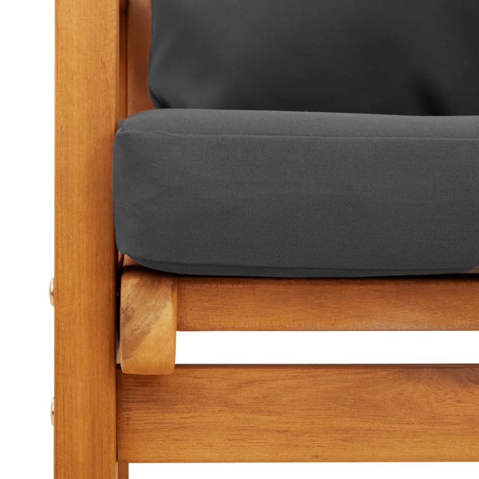 Set de muebles para jardín 3 piezas con cojines madera