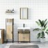 Set de muebles de baño 3 pzas madera contrachapada roble