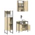 Set de muebles de baño 3 pzas madera contrachapada roble