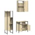 Set de muebles de baño 3 pzas madera contrachapada roble