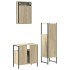 Set de muebles de baño 3 pzas madera contrachapada roble